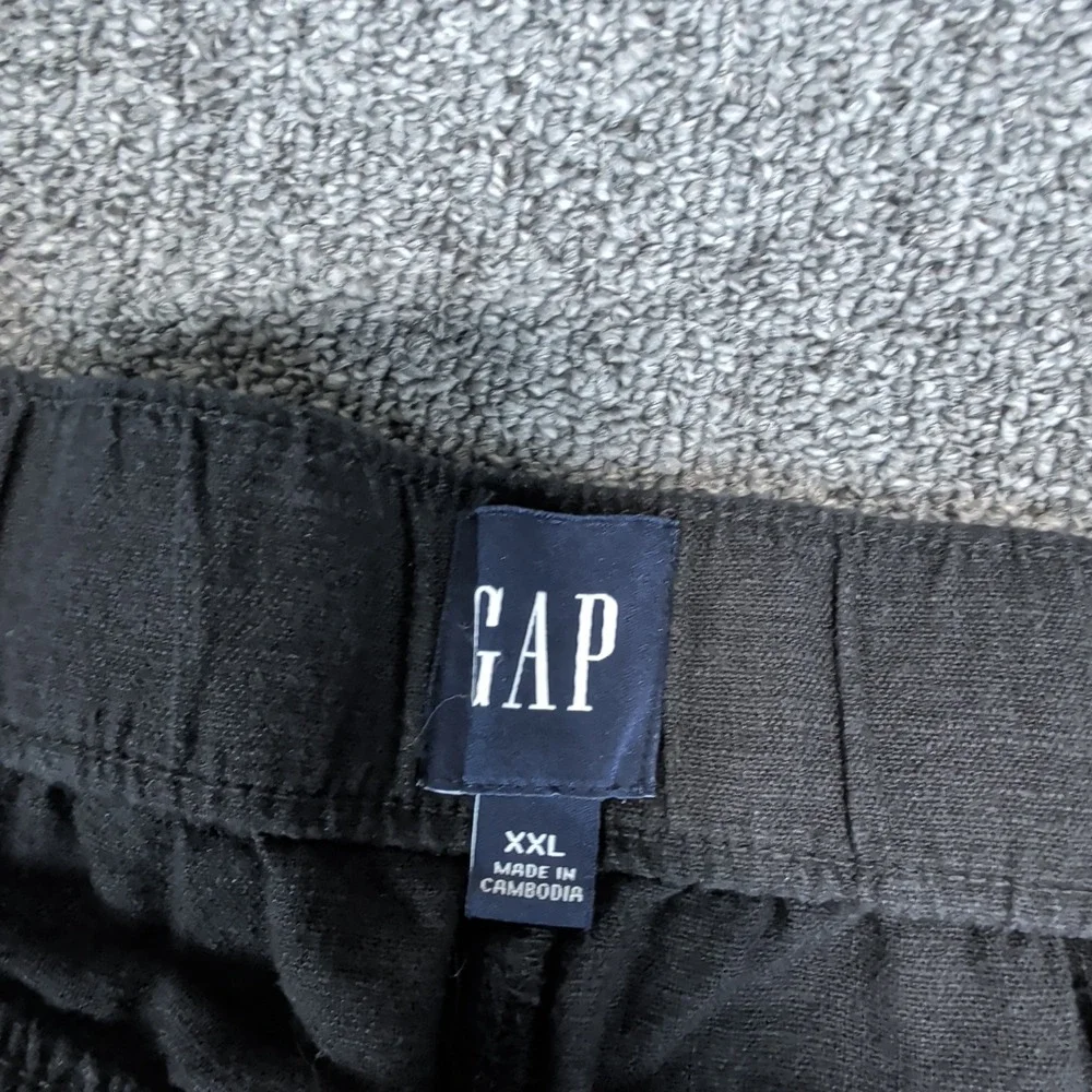 Gap Coastal Minimalist Linen Blend Wide Leg Pants Mens XXL Black NWT